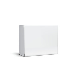 Realistic Blank Vertical Box Packaging Mockup for Branding on White Background Vector