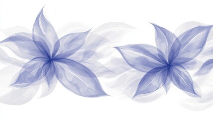 Elegant Blue Floral Design with Ethereal Transparency and Softness