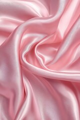 Obraz premium Soft Pink Satin Fabric with Elegant Waves and Texture Details