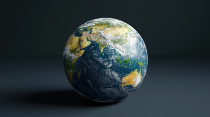 Fototapeta premium A photorealistic 3D render to view a holographic Earth, displaying live global trade data. 
