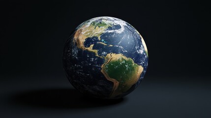 A photorealistic 3D render to view a holographic Earth, displaying live global trade data. 