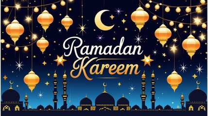 Ramadan kareem greeting card background. Islamic culture, arabic style. Ramadan mubarak.