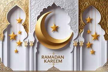Ramadan kareem greeting card background. Islamic culture, arabic style. Ramadan mubarak.