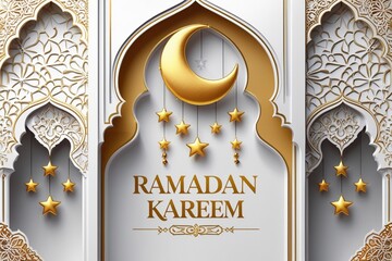 Ramadan kareem greeting card background. Islamic culture, arabic style. Ramadan mubarak.