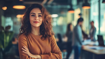 A woman with brown hair