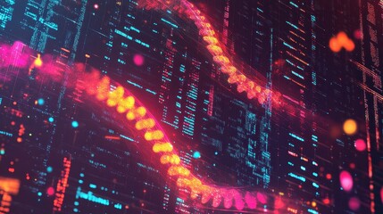 Fototapeta premium AI analyzing human genome data on a holographic screen top view advanced tone Monochromatic Color Scheme.