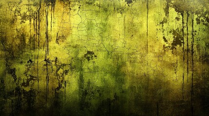 Abstract Green and Yellow Textured Background with Grunge Effect