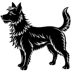 Dog Silhouette vector with white background