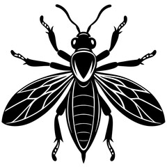 insect Silhouette vector with white background