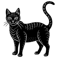 Cat Silhouette vector with white background