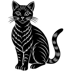 Cat Silhouette vector with white background