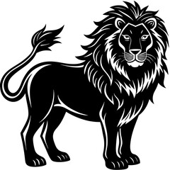 Lion Silhouette vector with white background