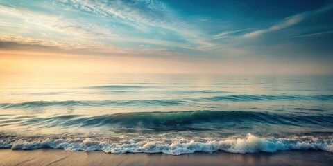 Obraz premium Misty Oceanic Ambiance with Gentle Waves and Smoky Horizon, ethereal scene