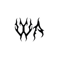 WA monogram logo design letter text name symbol monochrome logotype alphabet character simple logo