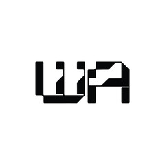 WA monogram logo design letter text name symbol monochrome logotype alphabet character simple logo