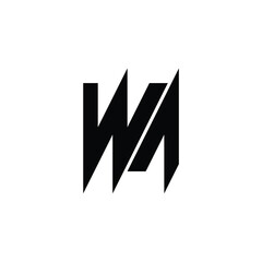 WA monogram logo design letter text name symbol monochrome logotype alphabet character simple logo