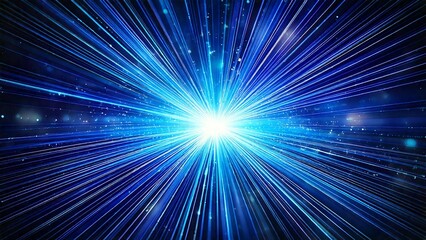 魔法のようなキラキラ 宇宙風サンバースト ブルー 水色 近未来の雰囲気 背景素材 16:9サイズ AI生成素材