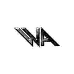 WA monogram logo design letter text name symbol monochrome logotype alphabet character simple logo