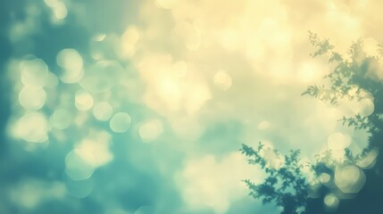 Obraz premium Abstract Nature Background with Soft Bokeh Effect and Green Leaves