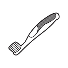 black and white toothbrush vector rubber handle facing left