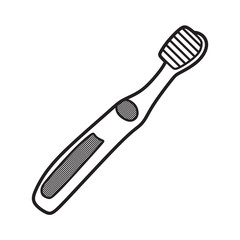 black and white toothbrush vector simple plastic handle