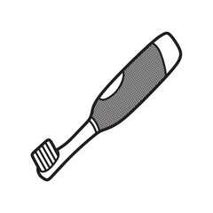 black and white toothbrush vector large handle