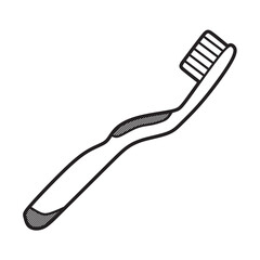 black and white toothbrush vector line art