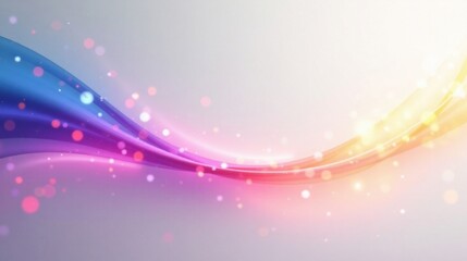 Serene Flowing Hues Abstract Background with Soft Pastel Waves and Glowing Particles