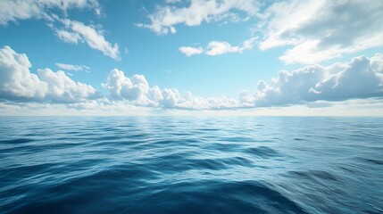 Fototapeta premium Serene ocean scene bright sunlight peaceful blue hues. AI Generated