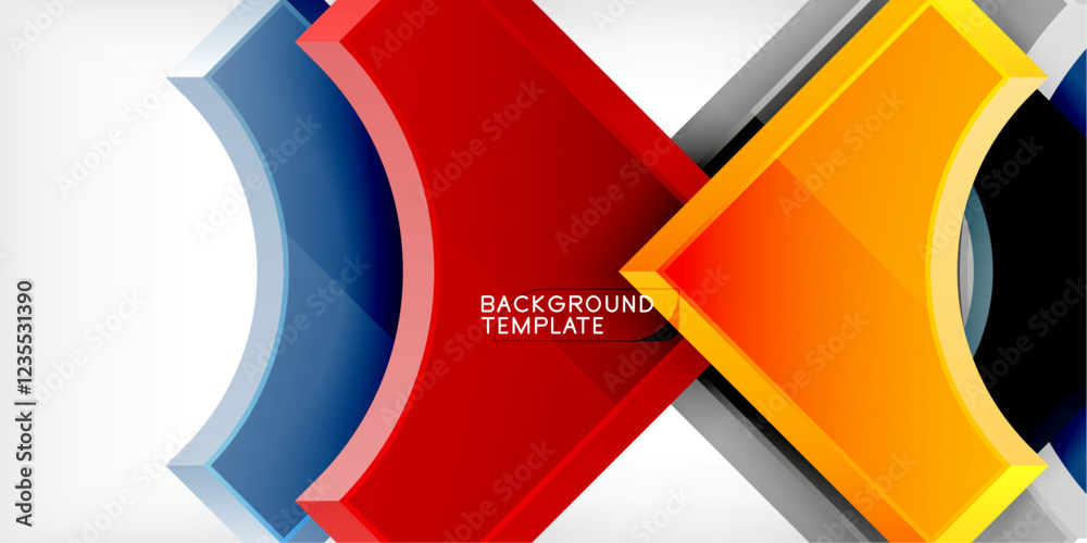 Poster Geometric design abstract background - circles and triangles