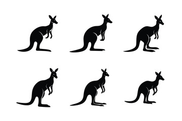 Fototapeta premium the use of stunning black images in animal art, including kangaroos