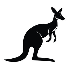 the use of stunning black graphics in animal art, such as kangaroos