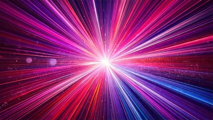 魔法のようなキラキラ 宇宙風サンバースト 青紫 ピンク 赤 近未来の雰囲気 背景素材 16:9サイズ AI生成素材
