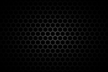 Abstract black and white background consisting of hexagons. Halftone background. Gradient illustration. Soccer,football concept wallpaper.