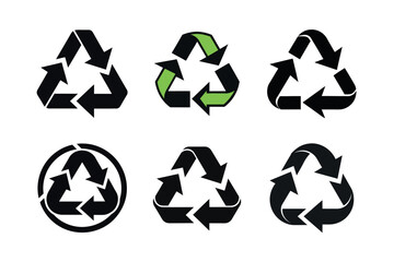Obraz premium Recycling Symbols in Black and Green