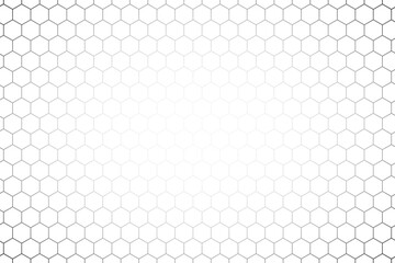 Abstract black and white background consisting of hexagons. Halftone background. Gradient illustration. Soccer,football concept wallpaper.