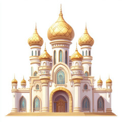 Fototapeta premium Luxurious palace with golden domes and intricate architecture