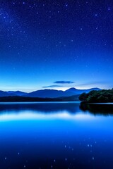 The Calm Lake Surface Reflects the Sky - View 2