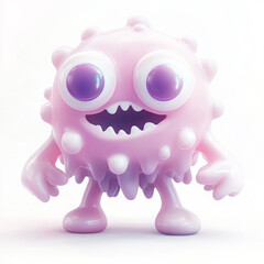 Fototapeta premium Cute cartoon character with big eyes and playful expression