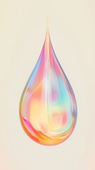 Abstract iridescent droplet design artistic rendering