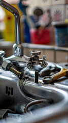 In the Midst of Sink Repair: A Detailed Illustration of Pipe Obstruction