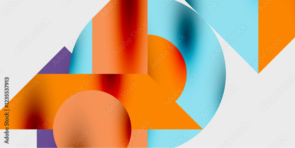 Aufkleber Vibrant abstract background circles with smooth gradients, creating a dynamic and modern design. Ideal for creative, tech, or contemporary-themed projects