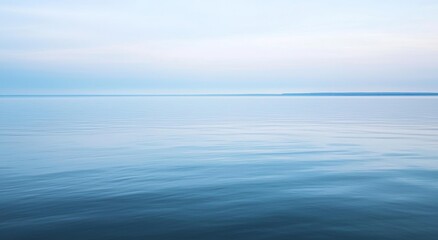 Obraz premium Serene Lake with a Flat Horizon Symbolizing Peace - View 3