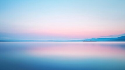 Serene Minimalist Landscape at Dawn or Dusk