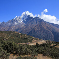 Syangboche Airport and Mount Thamserku, Khumbu, Nepal.