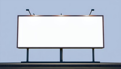 Obraz premium billboard marketing mockup empty blank banner of city light