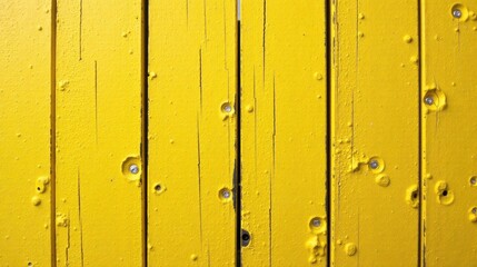 Fototapeta premium Bright Yellow Weathered Wooden Planks with Visible Fasteners and Surface Imperfections