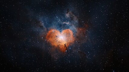 Cosmic Heart Nebula in Deep Space
