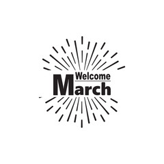 welcome march typography flat design vector