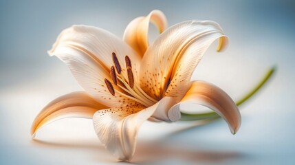 Elegant Cream Lily Flower  Soft Light  Closeup  Nature  Floral  Botany  Plant  Petal  Blos